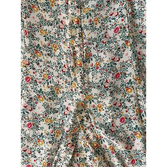 Zara Ditsy Floral Cottagecore Maxi collar Shirt Dress sz XS neutral minimalist b - Picture 13 of 13